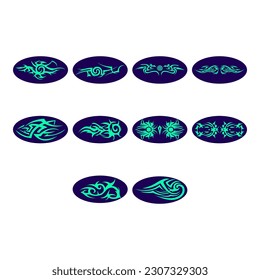 collection of tribal icon vector