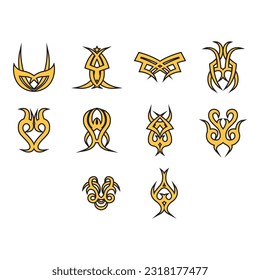 collection of tribal icon vector