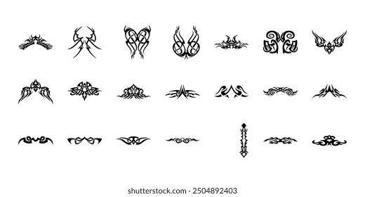 Collection of tribal vectors, modern icon design, free design.
