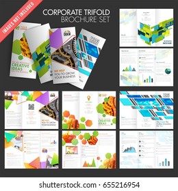 Collection of trifold brochures set.