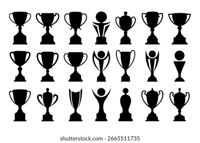 collection of trophy silhouettes showcasing awards for recognition