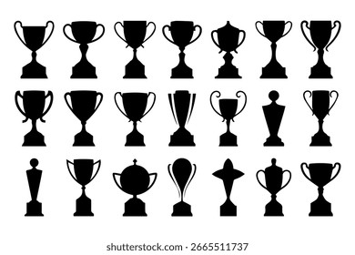 colección de siluetas de trofeos que exhiben los premios al reconocimiento