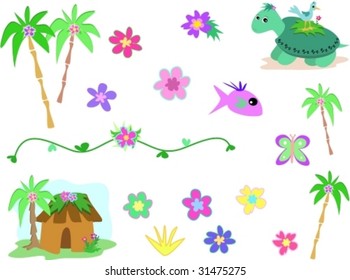 Collection of the Tropics Vector