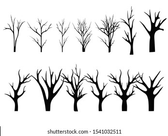 Collection Trunks Trees Silhouettes Stock Vector (Royalty Free ...