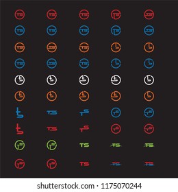 Collection TS letter , Creative, Modern, Abstract, Initial, Logo Vector Elegant, Abstract emblem, design concept, 5K logotype element for template,