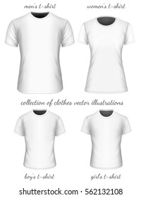 Collection of t-shirt. Fully editable handmade mesh. Vector illustration.