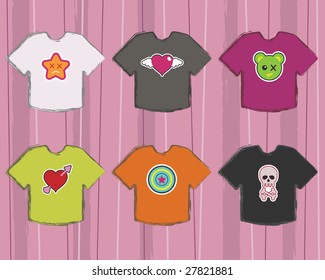 collection of t-shirts with emo designs