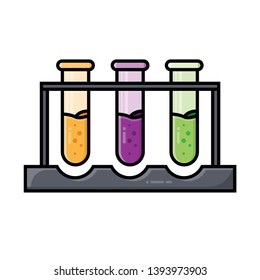 A collection of tubes on its rack vector illustration, colored cartoon style Suitable for Web Landing Page, Banner, Flyer, Sticker, Wallpaper, Card, Background
