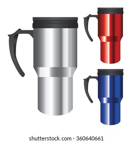 Collection tumbler thermos-cup vector for branding item
