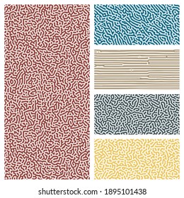 Collection of turing abstract seamless pattern. Premium Vector