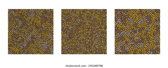 Collection of turing abstract seamless pattern. Premium Vector