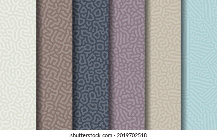 Collection of turing abstract seamless pattern. Premium Vector