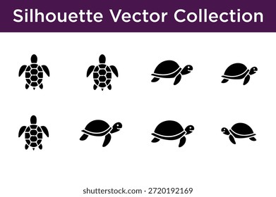 Colección siluetas tortugas aisladas