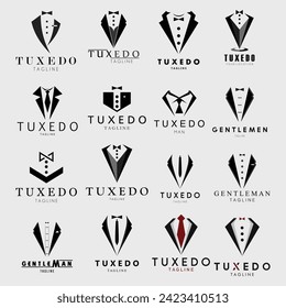 collection of tuxedo logo vector illustration design