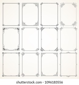 Collection of twelve high quality Full Vector Calligraphic frames 