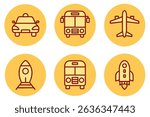 A collection of twelve meticulously crafted transportation icons, perfect for websites, applications, or other digital projects.