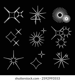 collection of Twinkle stars icon. Sparkle star, Shine and twinkle star Isolated on white background. vector illustration.