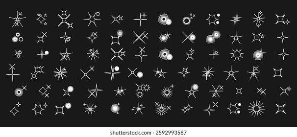 collection of Twinkle stars icon. Sparkle star, Shine and twinkle star Isolated on white background. vector illustration.