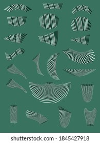 a collection of twisted lines shapes, black and white, design elements, for background, logo design, graphic design and much more