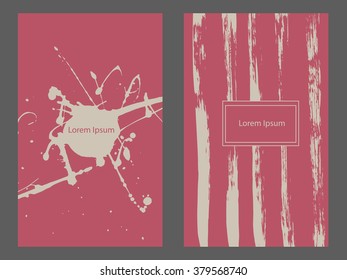 Collection two cards of ink splatter