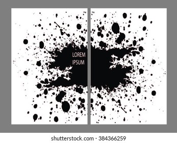 Collection two cards of ink splatter
