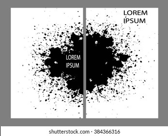 Collection two cards of ink splatter
