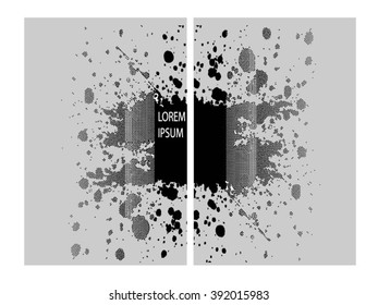 Collection two cards of ink splatter