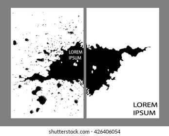 Collection two cards of ink splatter 