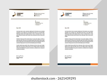 collection of two simple and elegant letterhead templates, letterhead for business, 
a4 letterhead, letterhead layout.