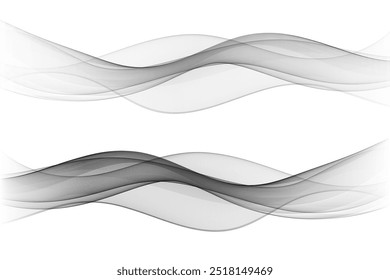 Coleção de duas ondas, onda de prata ondulada abstrata.