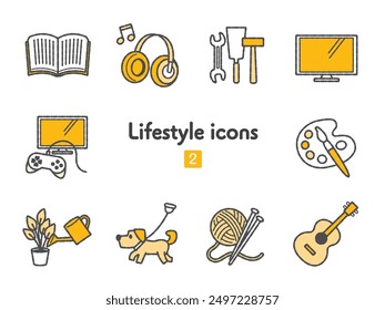 Collection of two-colored living icons