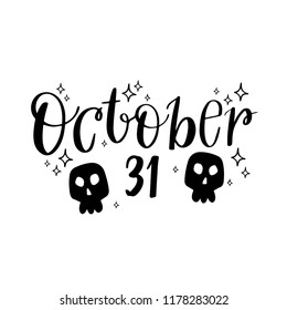 Collection Of Typographic Halloween Design. Inscriptions for cards, banner, poster, flyer. Vector alphabet