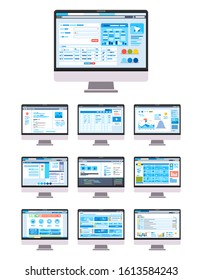 collection of UI UX GUI Graphic User Interface and User Interface Desktop vector illustration. used for landing page image, infographic and others.