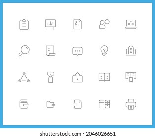 Collection of UI UX linear icons and color icons. people, point, work, school, idea. Set of pen, student symbols drawn with thin contour lines. Vector illustration.
