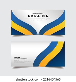 Sammlung von Ukraina Unabhängigkeit Tag Design Banner Hintergrund.

