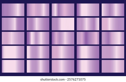 Collection of ultraviolet gradient. Brilliant plates with purple effect.
