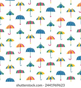 Collection of Umbrella Seamless Pattern Vector illustration for Print, Wallpaper, Decoration.