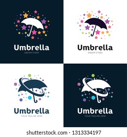 Collection Of Umbrella Star Logo Set Design Template Inspiration