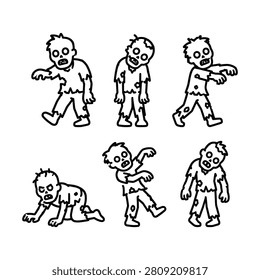 Collection of undead figures in various walking and crawling poses, depicting horror and decay.