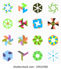 Collection of unic abstract kinematic symbols