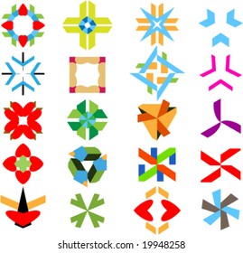 Collection of unic abstract kinematic symbols