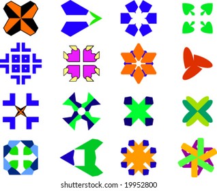 Collection of unic abstract kinematic symbols