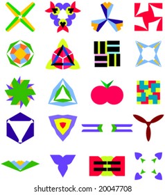 Collection of unic abstract kinematic symbols