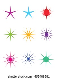 A collection of unique and abstract vector stars and burst elements