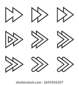 Colección de los iconos únicos de la flecha con diversos diseños