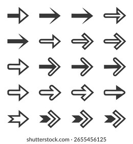 Collection of Unique arrow icons with various designs