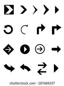 A collection of unique black and white vector chevrons, arrows and arrowheads
