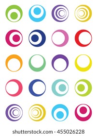 A collection of unique circle elements