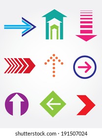 A collection of unique and colorful vector arrows