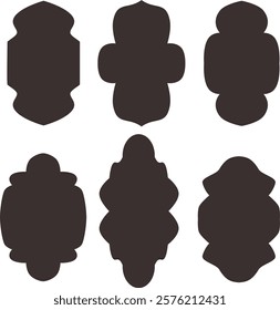 Collection of unique decorative shapes silhouette perfect for graphic design, logos, or artistic projects. Versatile and stylish shapes enhance creativity.